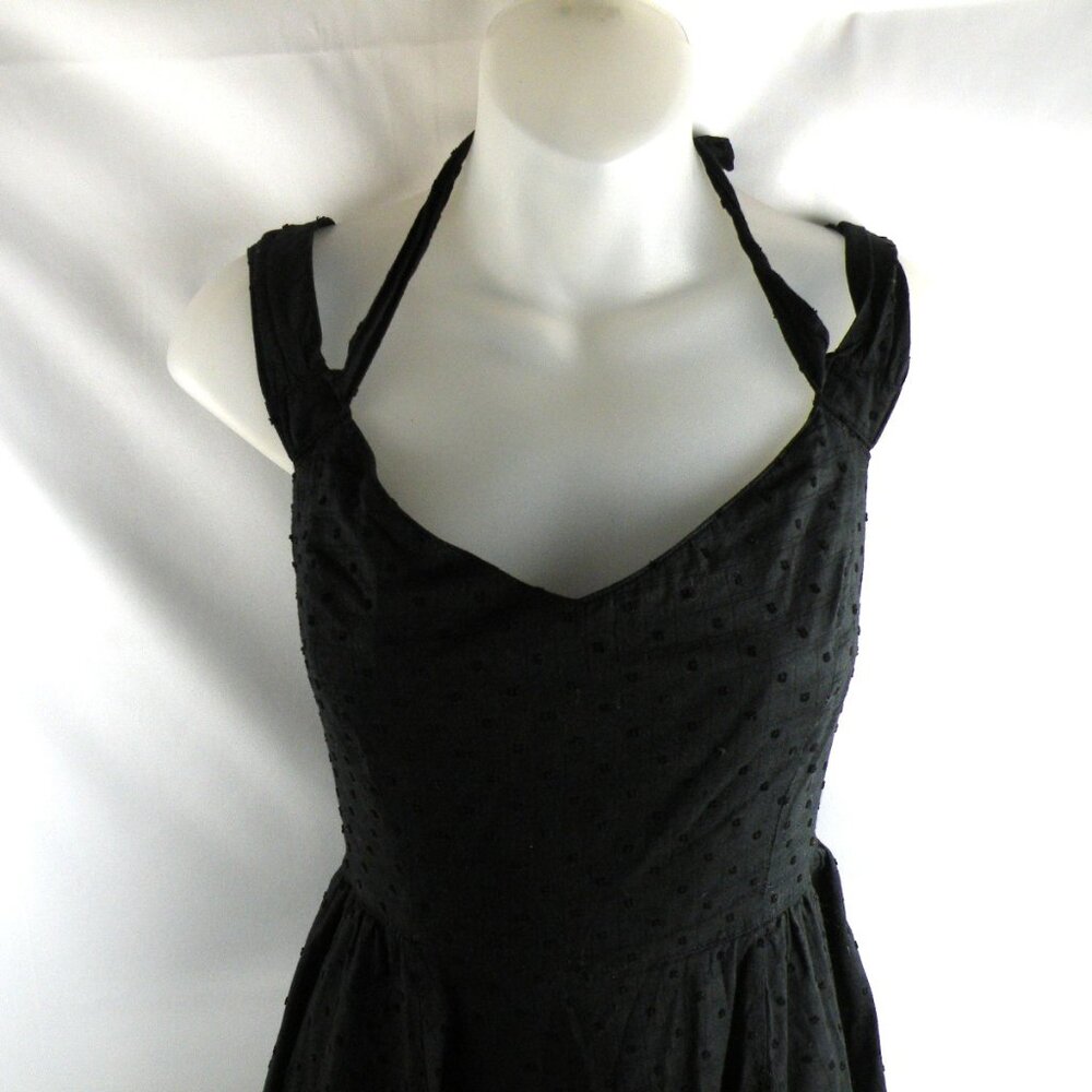 Hell bunny vixen solid black a line Swiss dot dress knee length XL - Picture 3 of 6
